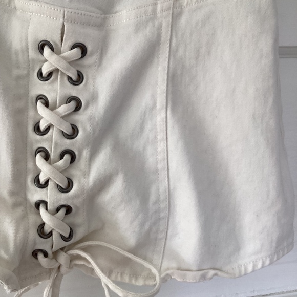 Harley-Davidson xs white and teal denim sparkle studded wings top - Picture 4 of 6